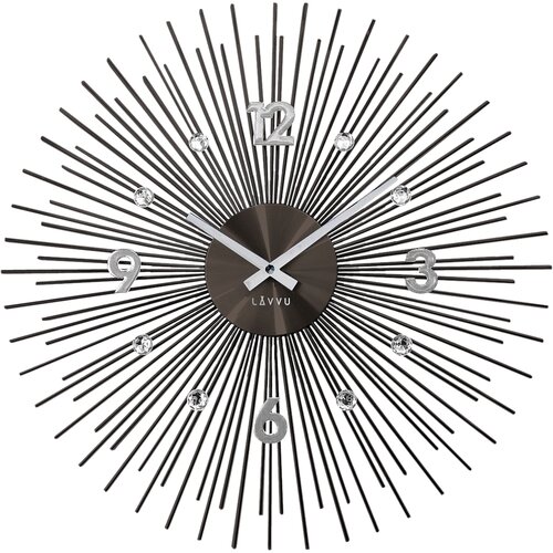 Lavvu LCT1143 kovové hodiny Crystal lines antracitová, pr. 49 cm