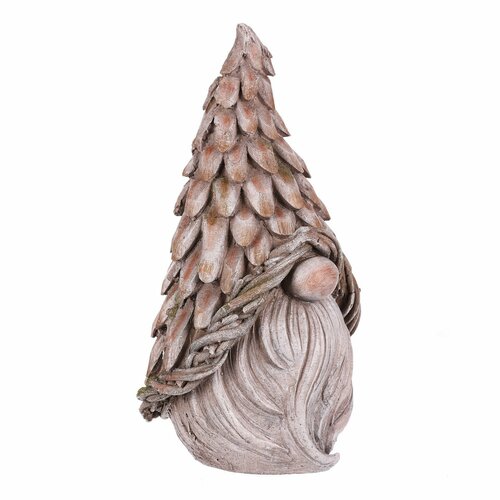 Decorațiune de grădină cap de pitic, gri, 24 x 21x 43 cm