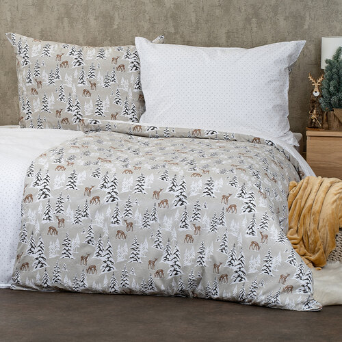 Lenjerie de pat din bumbac 4Home Christmas forest , 140 x 220 cm, 70 x 90 cm
