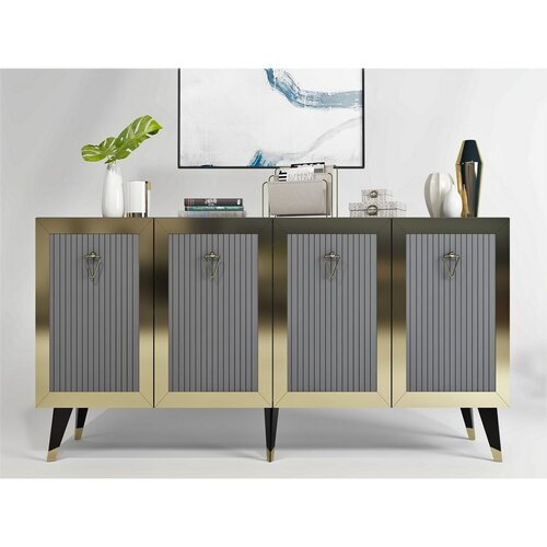 Schrank Bare Anthracite and Gold