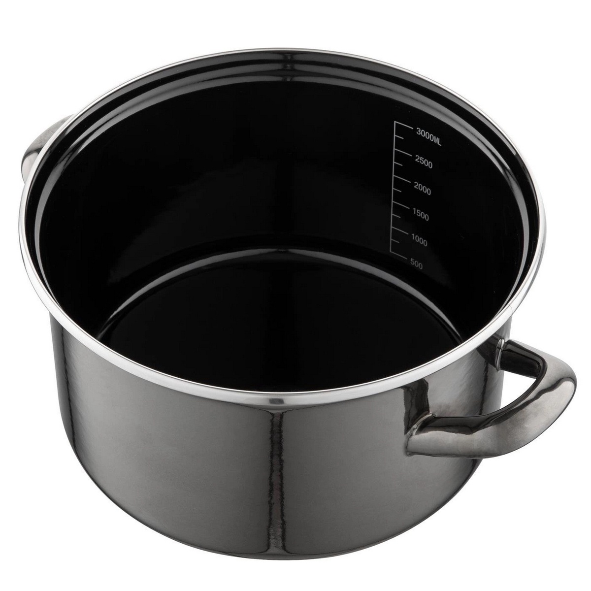 Smaltovaný hrnec s poklicí 3,3 l, černá - thumb (1)