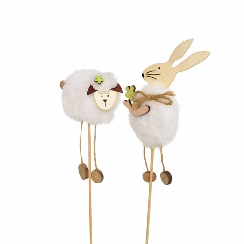 Set de figurine din pluș iepuraș și oiță, 2 buc.,înălțime 34 cm