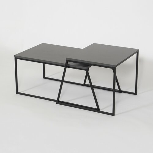 Sada konferenčních stolků Orta Black and Anthracite, 2 ks
