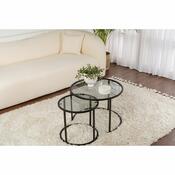 Súprava konferenčných stolíkov Aurum Black and Grey 60 cm, 2 ks