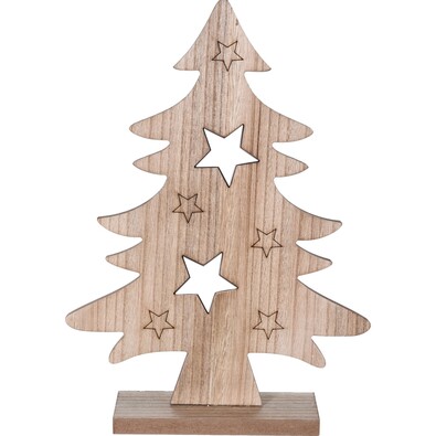Pom de Crăciun Caulonia, din lemn, maro, 31 cm