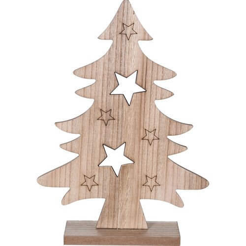 Vianočný drevený stromček Caulonia hnedá, 31 cm