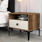 Noptiera Lizbon Walnut Cream