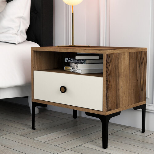Noční stolek Lizbon Walnut Cream