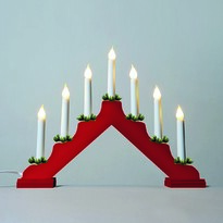 Sfeșnic Advent cu bec LED mulat Filament, roșu