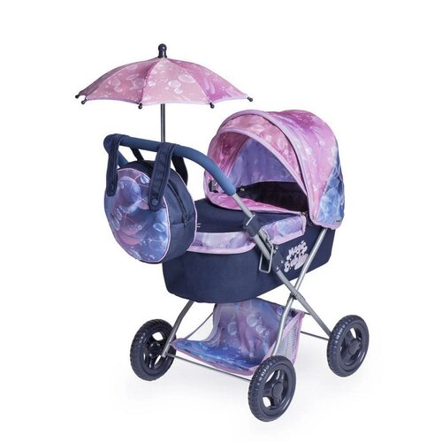 Rappa DeCuevas 85076 Cărucior pliabil pentru păpuși cu umbrelă și geantă Magic Bubble 2024
