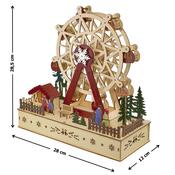 Lesnata vrtljiva LED dekoracija Kolotoč, 28 x 28 x12 cm