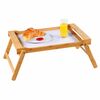 Kesper 77605 Servirni pladenj z zložljivimi nogamiiz bambusa, 54,5 x 33 cm