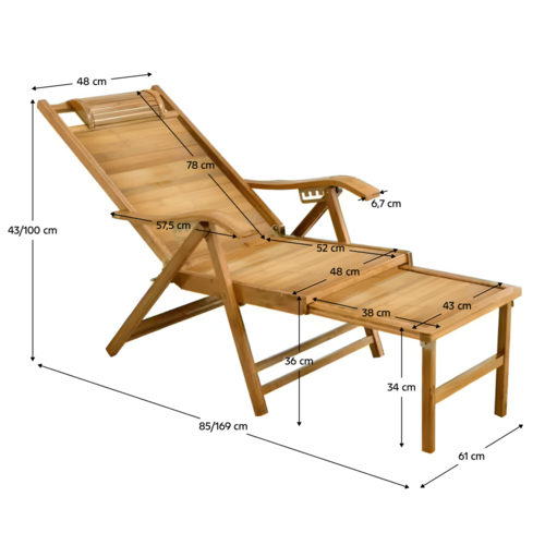 Garten-Positionssessel, natur, Bambus, VARDON