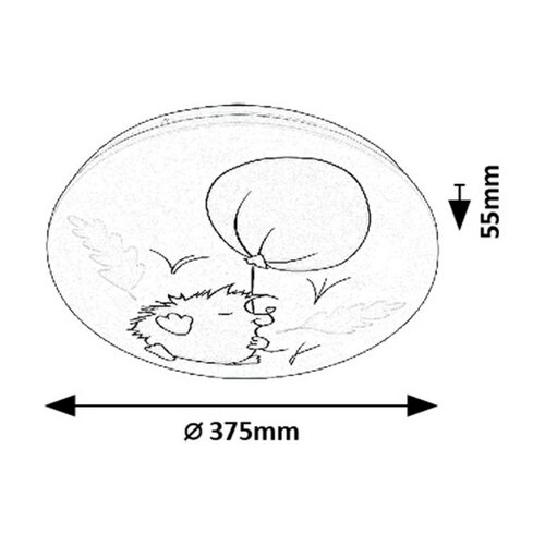 Rabalux 71191 Dziecięca oprawa sufitowa LED Hedgy- jeż i balon, 24W, IP20