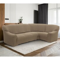 Натяжний чохол для кутового дивана Denia горіх,340 - 540 см x 60 - 110 см