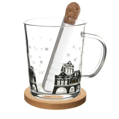 Orion Stekleni vrč z infuzerom DOMKY, 420 ml