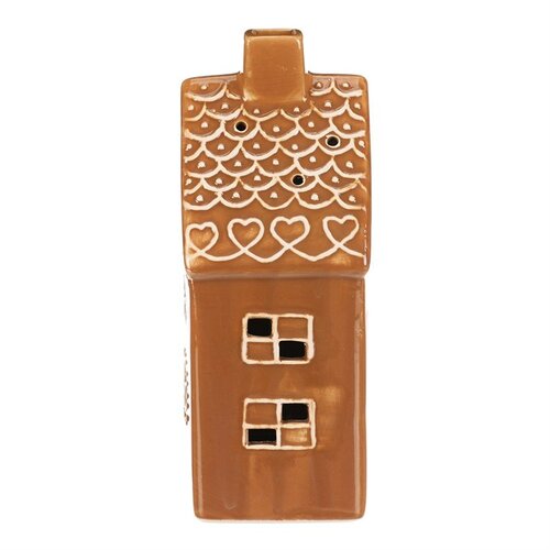 Ceramiczny domek z piernika z oświetleniem LED, brązowy