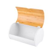 Altom Chlebník s bambusovým vekom 37,7 x 24,3 x 20,4 cm, biela