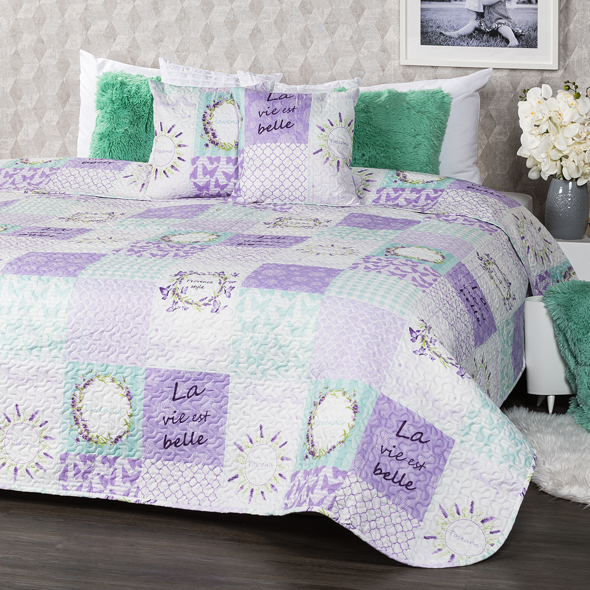 Cuvertură de pat 4 Home Lavender, 220 x 240 cm, 2 buc. 40 x 40 cm 220 Textile casă