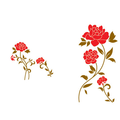 Samolepiaca dekorácia rudé kvety