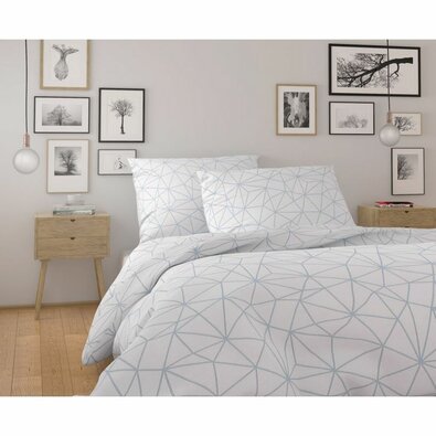 Lenjerie de pat din bumbac Nordic Danica alb, 200x 200 cm, 2x 70 x 90 cm
