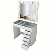 Schminktisch Verona White mit Glasplatte