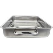 Elo 53434 Basic brytfanna ze stali nierdzewnej z rusztem do grillowania 34 x 24 x 5,5 cm