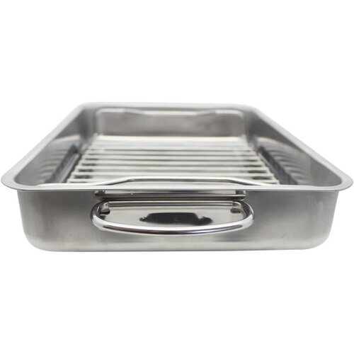 Elo 53434 Basic Nerezová panvica na pečenie sgrilovacím roštom 34 x 24 x 5,5 cm