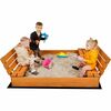 Ladă de nisip Sand Tropic din lemn cu bănci, 100 x 100 cm, impregnat