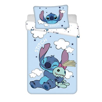 Jerry Fabrics Dětské bavlněné povlečení do postýlky Lilo and Stitch Clouds