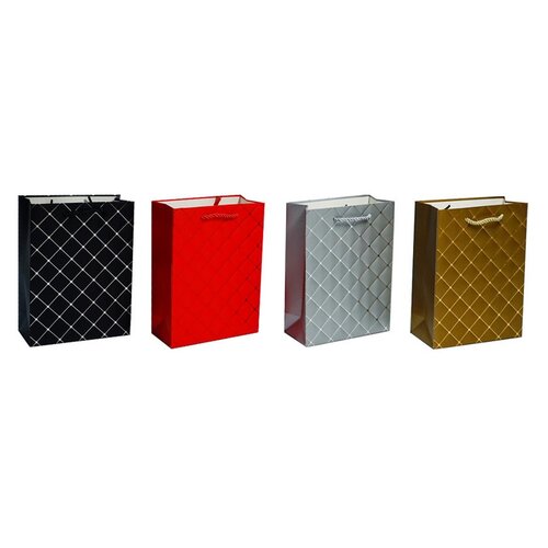 Set de pungi de cadou cu decor din piele, 26 x 32x 10 cm, 4 buc.