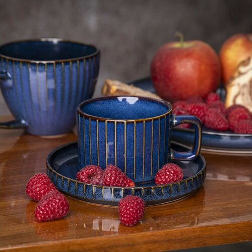 Altom Set mit 2 Untertassen Reactive Stripes 14 cm