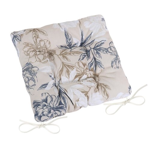 Bellatex Siedzisko DITA pikowane Flower szaro-beżowy, 40 x 40 cm