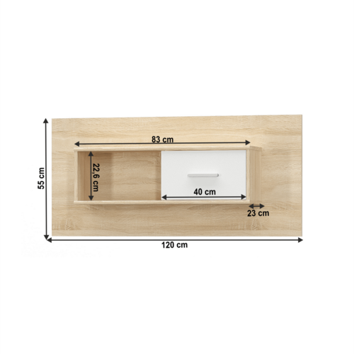 Polica TEYO 1D, bílá