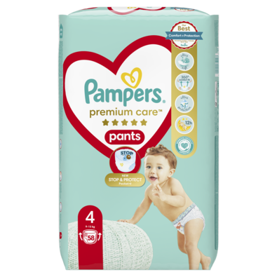 Plienky Pampers Premium Care Pants 58 ks, veľkosť4