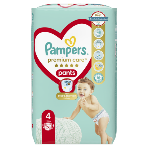 Pampers Plienky Premium Care Pants 58 ks, veľkosť 4