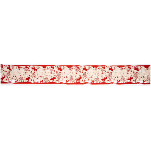 Świąteczny bieżnik na stół Deco Fabric Renifer, 28 x 250 cm