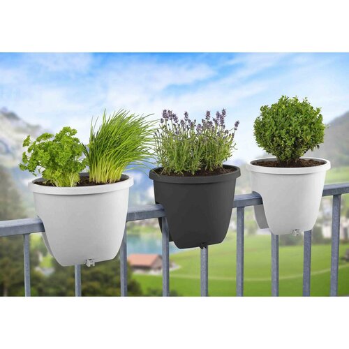 Gardenico Balkónový květináč na zábradlí BalconiaOVI hnědá, pr. 30 cm