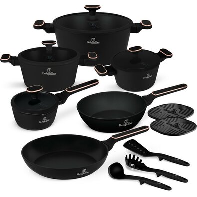 BerlingerHaus Súprava riadu s titánovým povrchom Black Rose, 15 ks