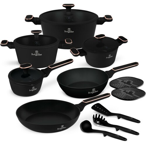 BerlingerHaus Súprava riadu s titánovým povrchom Black Rose, 15 ks