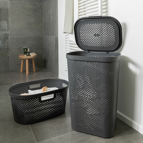 Curver Koš za umazano perilo INFINITY 59 l, temnosiva