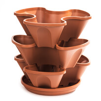 Hängender Säulentopf 3-teilig Terracotta