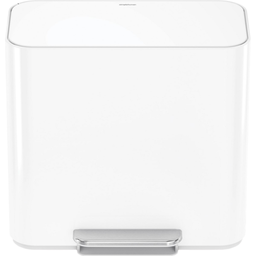 Simplehuman Mini coș de gunoi cu pedală pentrusortarea deșeurilor 15 l, alb