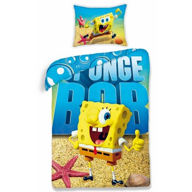 Detské bavlnené obliečky Sponge Bob 0012, 140 x 200 cm, 70 x 80 cm
