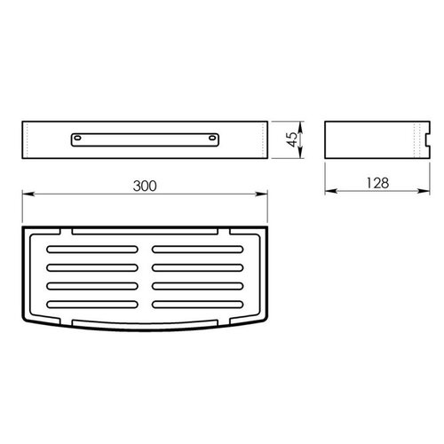 GEDY 2417 Smart zuhanypolc, 30 x 4,5 x 12,8 cm,rozsdamentes acél, polírozott, rozsdamentes acél