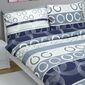 Bellatex Krepp-Bettwäsche Kreise Blau-grau, 200 x 220 cm, 2 St. 70 x 90 cm