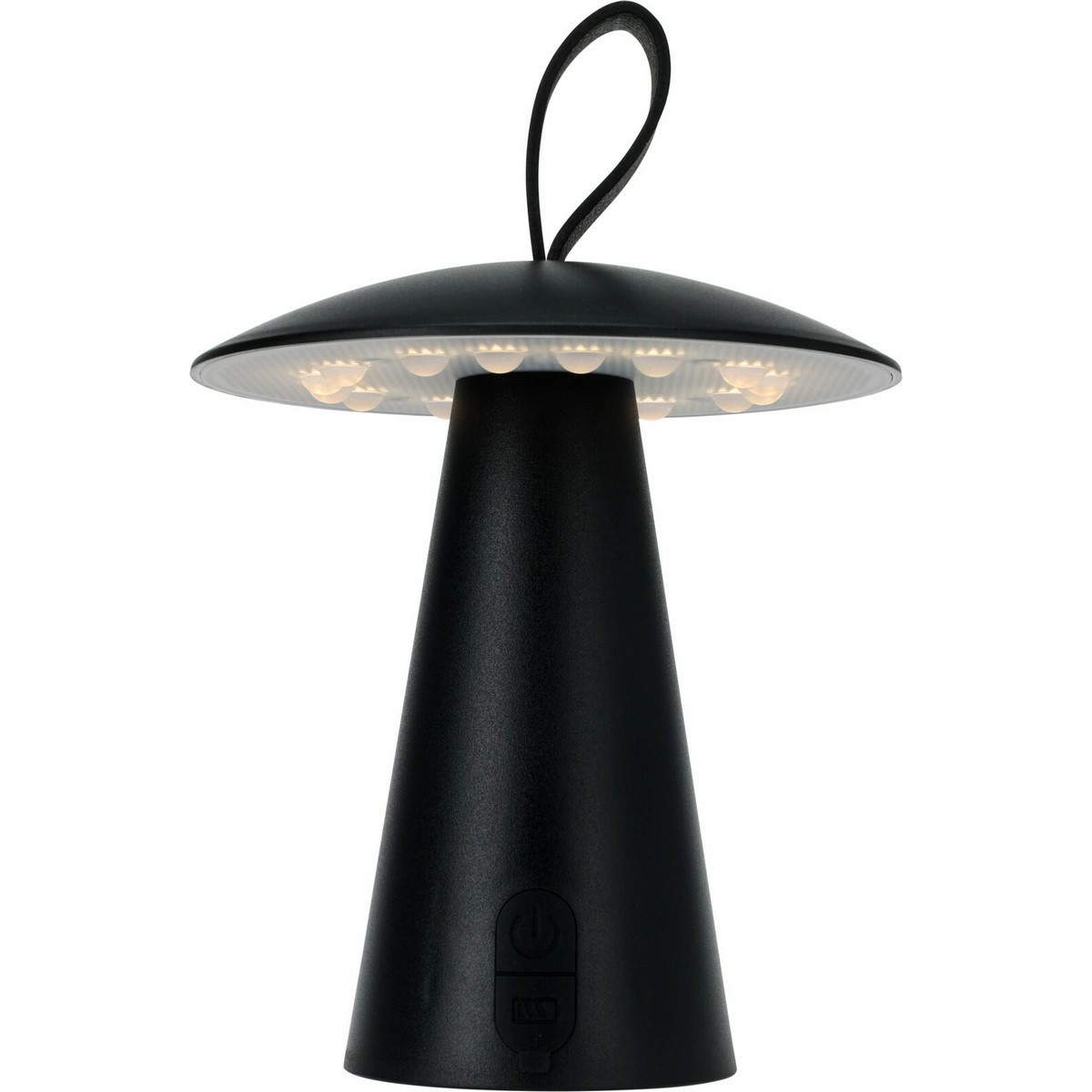 Stolní venkovní přenosná LED lampa Boise, černá, USB, 15 x 17 cm, plast