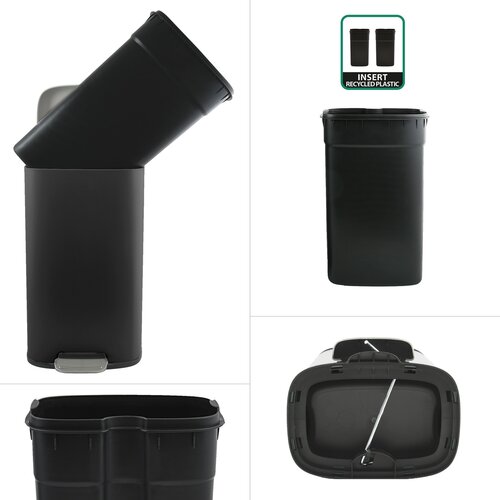 Spirella Pedálový odpadkový koš soft-close Akira 50 l, matná černá