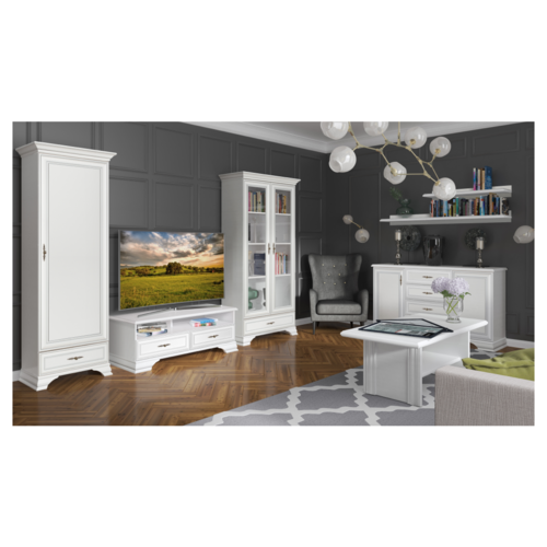 Komoda KENTAKT KOM2D4S, biel alpejska