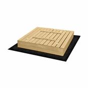 Sand Tropic Leseno peskovnik z klopmi, 100 x 100cm, naravna barva